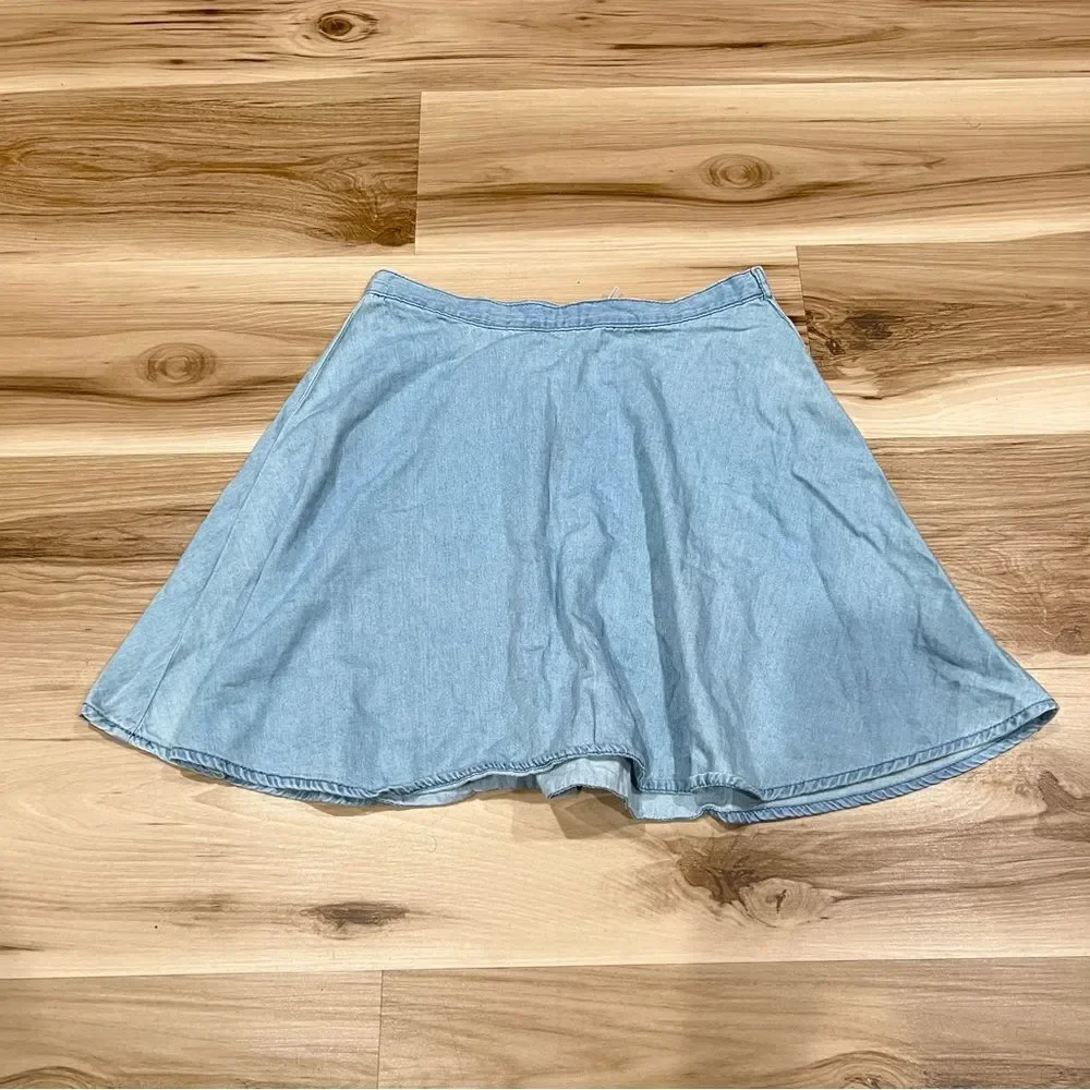 Anthropologie Kimchi Blue Chambray Skater Skirt Women’s 0